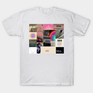 555 angel number aesthetic collage T-Shirt